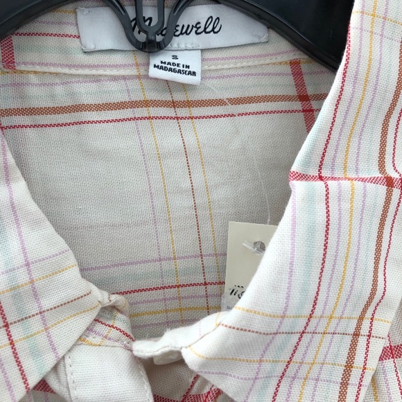 NWT Madewell Central Fine Plaid Popover Shirt - Picture 4 of 4